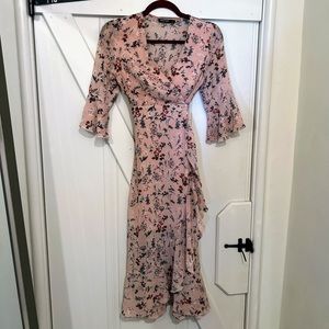 Floral Wrap Midi Dress by Nasty Gal Collection